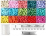 Stiklinių karoliukų rinkinys auskarų gamybai RainBow&reg;, ry&scaron;kus, 1800 vnt.