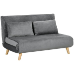 Miegamasis sofa Relaxsofa Sofa Couch, su 2 pagalvėmis, aksomo i&scaron;vaizda, 130 x 78 x 79 cm, pilka