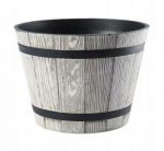 Apvalus medžio imitacijos puodas &scaron;viesiai pilkos spalvos 40 cm Madeira, 40 cm
