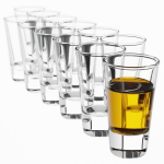 Stiklinės degtinės rinkinys, 28 ml. 12 vnt.
