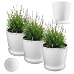 3x gėlių vazonas 18cm dangtelis + baltas stovas