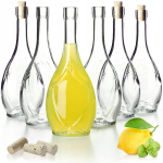 6x Stiklinės buteliai su kam&scaron;čiu 500ml vynui, sultims, likeriui