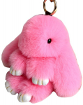 Didelis kailinis pomponinis raktų pakabukas RABBIT zuikis 17 cm