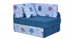 Vaiki&scaron;ka sofa-lova, mėlyna, vaikams, &scaron;eimos baldai Bambino, 80x180 cm,