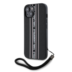iPhone 15 dėklas - KARL LAGERFELD - Saffiano Athleisure leidimas - Juodas - Lankstus - Efektyvi apsauga