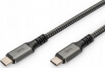 USB-C ry&scaron;io kabelis - DIGITUS - USB 4.0 - Power Delivery 3.0 - 20 Gbit/s - Juodas