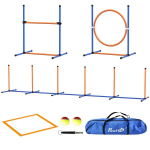 Treniruočių įranga su kliūtimis &scaron;unims Agility, mėlyna/oranžinė