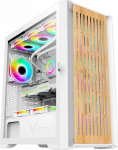 Korpusas Veteni Woody Midi Tower Pc korpusas, balta, su Argb ventiliatoriais
