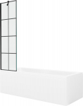 Vonia Mexen Cubik su apdaila ir stiklo sienele, 160x70 cm + 50 cm