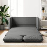 Grindų sofa-lova, 2-1, tamsiai pilka, 112x174x55cm, audinys