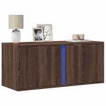 Sieninė tv spintelė su led lemputėmis, ruda ąžuolo, 80x31x35cm