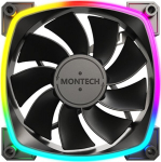 Montech Kompiuterio korpuso ventiliatorius RX120 PWM RX120PWMBLACK, 120mm, 4-pin, 27dB, 1760RPM, RGB ap&scaron;vietimas