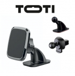 SEEK TOTI SEEK TOTI Magnetic Square Shape Car Holder with 3M Glue Mount (Black)