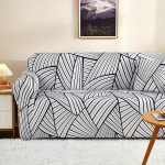 1 vnt. Geometrinio Ra&scaron;to Sofa Pieno &Scaron;ilko Užtiesalas,  Baltas