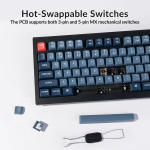 Keychron V3 Max Tkl belaidė mechaninė klaviatūra vokiečių De Iso, Qmk/via Rgb Bluetooth/2.4 Ghz/laidinis, 87 klavi&scaron;ų Hot-swappable su Gateron Jupiter Brown jungikliais, suderinama su Mac Windows Linux