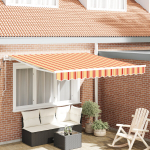 vidaXL Elektrinė i&scaron;traukiama pavėsinė Geltona ir Oranžinė 350 x 250 cm