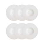 6x FAMELIO makaronų lėk&scaron;čių rinkinys, baltos spalvos, 28 cm HOMLA