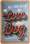 Nostalgic Art 22273, letena antspaudų lentelė &ndash; love dog metalinė plok&scaron;telė 20x30 cm