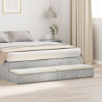 Stalčiai prie lovos Betono pilkame - 135x36.5x16.5 cm pagamintas i&scaron; inžinerinio medžio