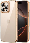 Jetech dėklas, skirtas iphone 16 pro 6.3 colio, negeltonuojantis smūgiams atsparus telefono dėklas, skaidrus nugarėlė (desert sand)
