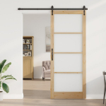 us Durys su Stiklu "ORKDAL" 93x232x4 cm Kietos medienos pu&scaron;is