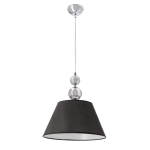 Pakabinamas &scaron;viestuvas Candellux Aral, chromuota apdaila, juodas gaubtas, E27 1x60 W