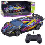 Nuotoliniu būdu valdomas sportinis automobilis su LED žibintais, violetinis