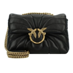PINKO Love Puff juodos odos ir senovinio aukso petinė rankinė - 23 cm