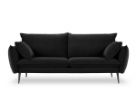 Keturvietė aksominė sofa Milo Casa Elio, juoda