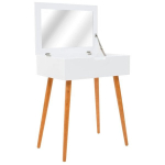 Kosmetinis staliukas su veidrodžiu 60x40x75 cm baltas