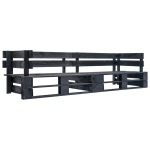 Dvivietė sodo sofa i&scaron; palečių, juoda