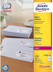 Avery lipnios etiketės A4, 63,5x38,1mm, baltos (100 vnt.)