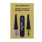 Nagų priežiūros rinkinysHerome Nail Essentials Set: nagų aliejus 4 ml + poliruoklis + nagų bazė 4 ml