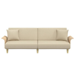 Sofa-lova su porankiais vidaXL, smėlio spalvos