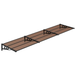 vidaXL Stogelis durims, juodos spalvos, 358,5x90cm, polikarbonatas