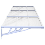 vidaXL Stogelis durims, pilkas ir skaidrus, 297,5x90cm, polikarbonatas