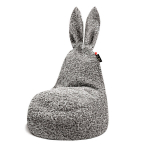 Vaiki&scaron;kas sėdmai&scaron;is Qubo Daddy Rabbit Linden FLUFFY FIT pilkas, prakti&scaron;kas, su daiktų ki&scaron;ene