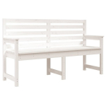 vidaXL Sodo suoliukas, baltas, 159,5x48x91,5cm, pu&scaron;ies masyvas