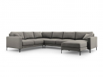Kairinė kampinė sofa Venus, 6 sėdimos vietos, &scaron;viesiai pilka