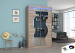 Spinta ADRK Furniture su LED ap&scaron;vietimu Oswald 120, ruda