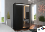 Spinta ADRK Furniture su LED ap&scaron;vietimu Rewena 120, juoda