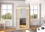 Spinta ADRK Furniture su LED ap&scaron;vietimu Santos 120, smėlio