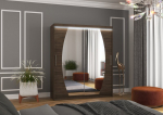 Spinta ADRK Furniture su LED ap&scaron;vietimu Baltimore 180, tamsiai ruda