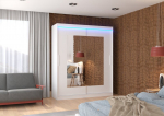 Spinta ADRK Furniture su LED ap&scaron;vietimu Rosette 180, balta