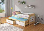 Vaiki&scaron;ka lova ADRK Furniture Tiarro su &scaron;onine apsauga, 90x200 cm, balta/ruda