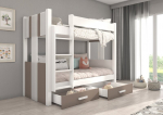 Dviauk&scaron;tė lova Adrk Furniture Arta, 80x180 cm, balta/ruda