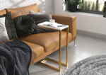 &Scaron;oninis staliukas ADRK Furniture Spark, 62x30x40 cm, baltas/aukso