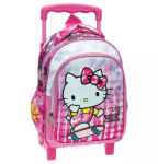 Mokyklinė kuprinė su ratukais Hello Kitty, 30x25x15 cm.