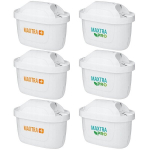3x "BRITA Maxtra+ Hard Water Expert" filtras (geltonas) + 3x "Brita Maxtra" 1 vnt. filtras. (Pure Performance)