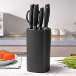 Plastikinis universalus peilių stovas,  Wavy Groove Black